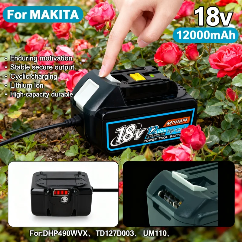 

Genuin 12.0Ah 18V Cycling charging Lithium-Ion for MAKITA Electric tool for DHP490WVX、TD127D003、UM110、UM110D002 & More