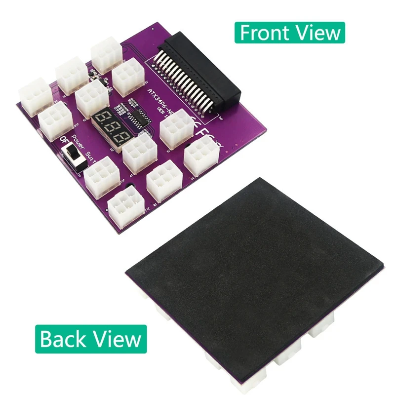 Papan Breakout catu daya versi ditingkatkan dengan 12 buah konektor daya ATX 6Pin untuk Emerson 7001484 untuk penambangan ETH/BTC