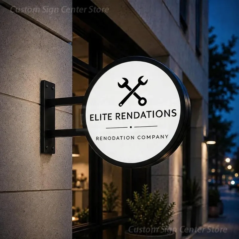 Custom Illuminated LED Neon Signboard, Renovation Company Logo Letters, Wall Advertising Light Box Business Panel Display Decor