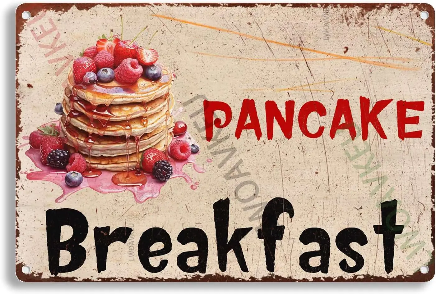 Aluminum Tin Signs Breakfast Pancake For Garage Man Cave Bar Home Sign Wall Decor 8.00