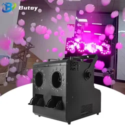 Double Hole 1500W LED Smoke Bubble Machine  DMX512 Bar DJ  DISCO  Wedding Stage Performance Special Effects Smoke Bubble Machine