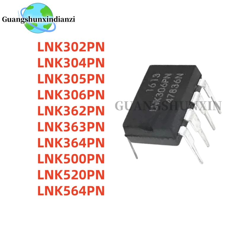 10/Uds New LNK302PN LNK304PN LNK305PN LNK306PN LNK362PN LNK363PN LNK364PN LNK500PN LNK520PN LNK564PN DIP7 Power management chip