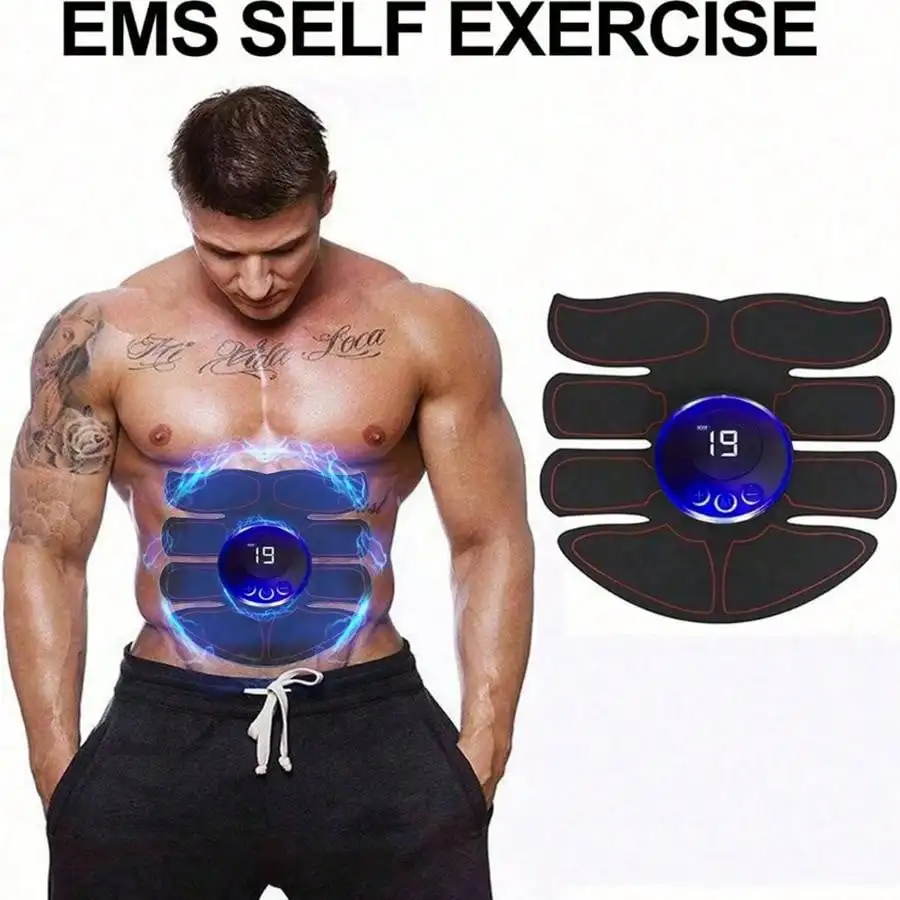 

EMS Abdominal Muscle Stimulator Fitness ABS Arm Training Patches Muscle Exercise Instrument USB Charging Home Men