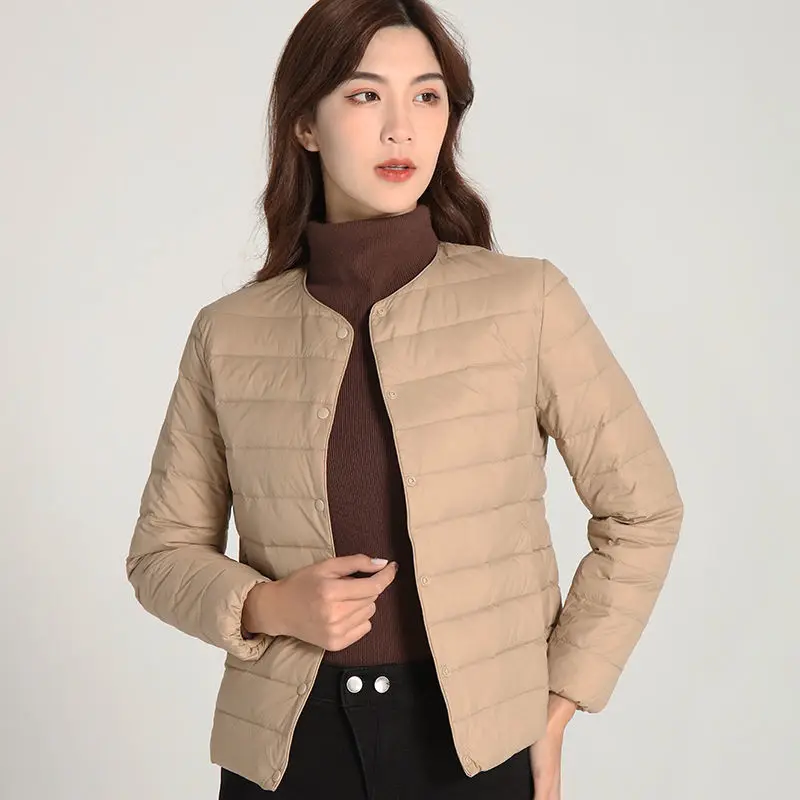 Chaqueta de plumón de pato blanco para mujer, abrigo cálido, ultraligera Parka, a prueba de viento, nueva marca, 90%, otoño e invierno, 2022