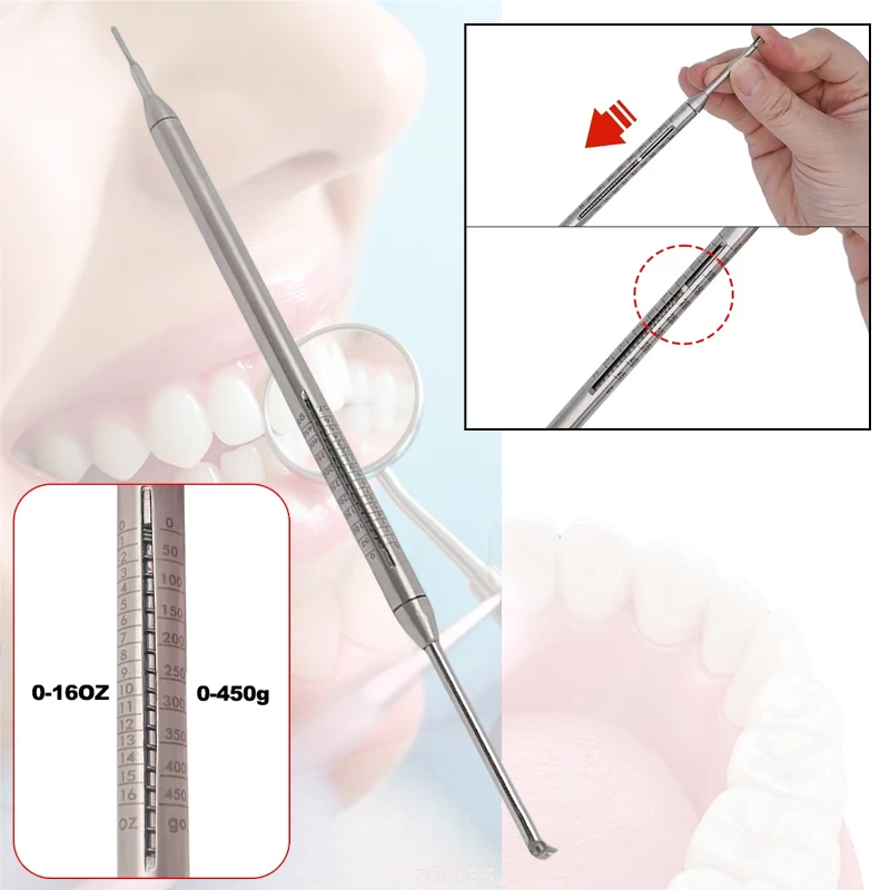 Dental Orthodontic Braces Force Gauge Autoclavable Tension Meter Elastic Bands Precise Oral Measuring Set