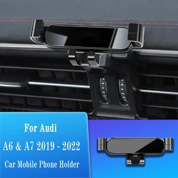 Car Mobile Phone Holder For Audi A6 C8 A7 4A2 4A5 4GH 4GJ 2019-2022 Gravity Bracket Mute Not Block Air Vent Mounts Car Accessory