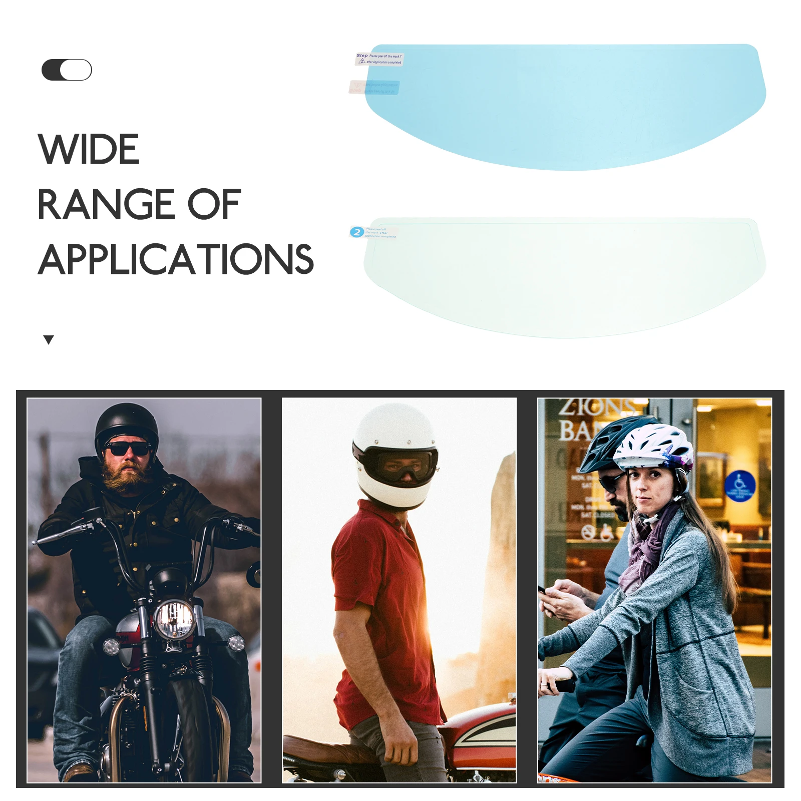 

2Pcs Rainproof Anti fog Film Motorcycle Shield Lens Replacement Clear Visibility Blocking Fog Compatible Models Must have