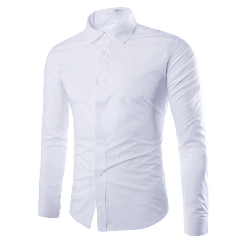 Men's Solid Color Simple Retro Business Casual Shirt Long Sleeve Lapel Button Multi-color Shirt Men's Outdoor Commuting Top