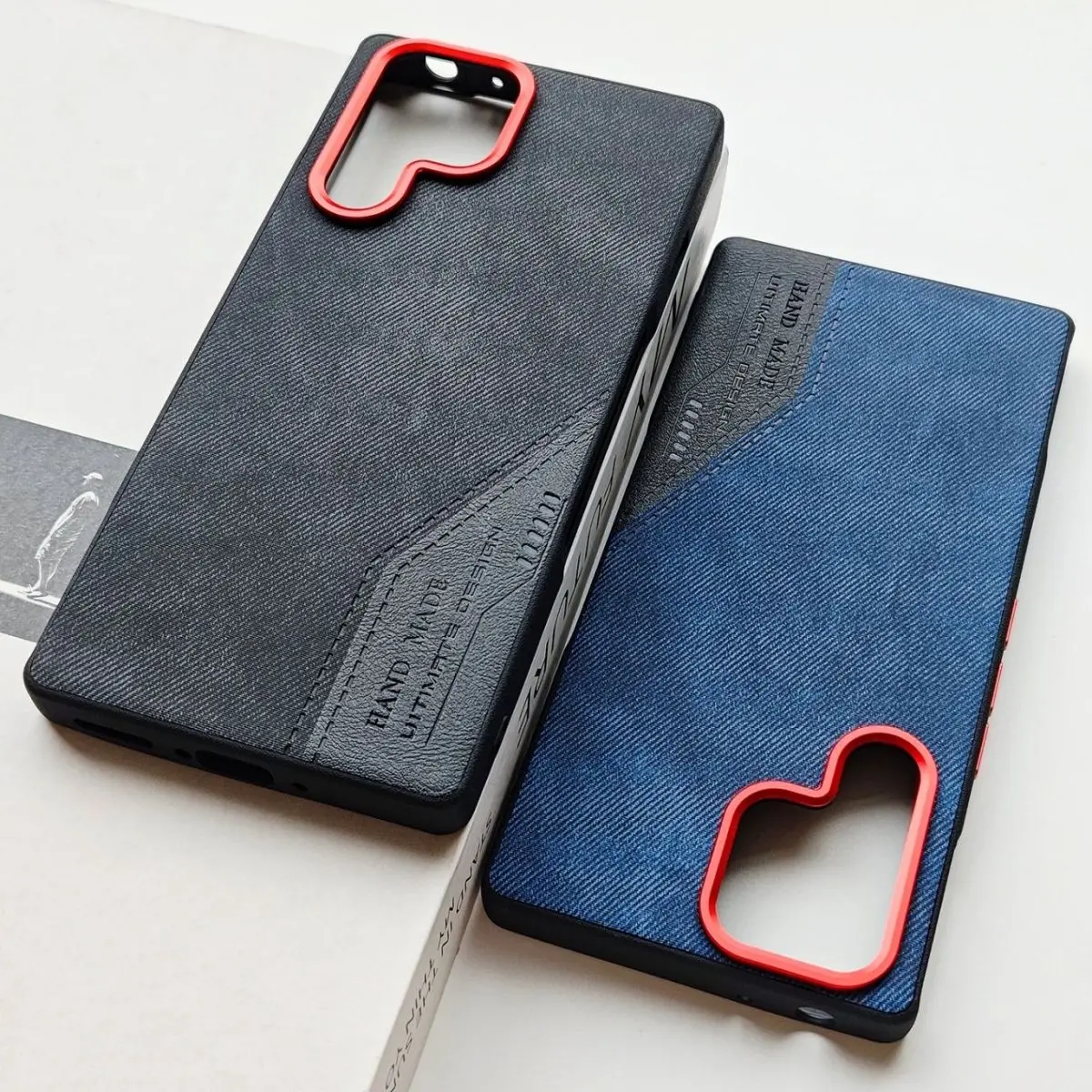 Funda personalizada de lujo para ZTE Nubia Red Magic 11S 11 Pro Plus, de cuero con bloques de color, botones de lente metálicos naranjas, a prueba de golpes, Fubda