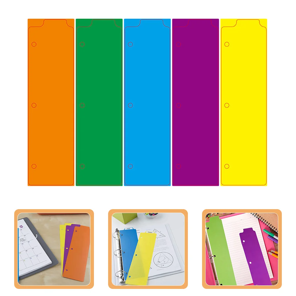 15pcs Repositionable Snap In Binder Bookmarks Plastic Dividers with Tabs Spiral Planner and Notebook and Document Tabs for 3-Rin