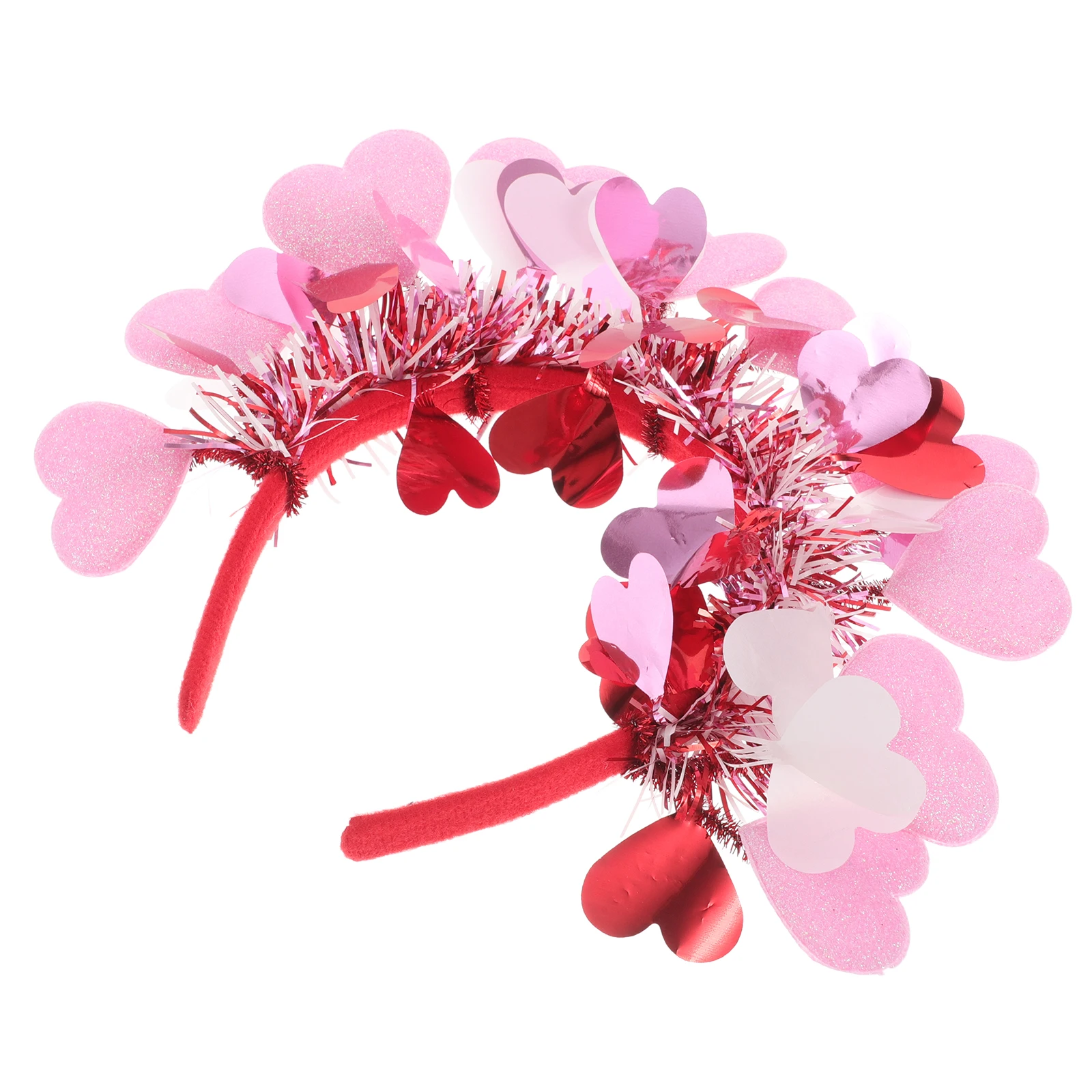 

10Pcs Valentine Heart Headband Red Pink Glitter Cupid Accessories for Wedding Party Birthday Celebration Heart Head Boppers