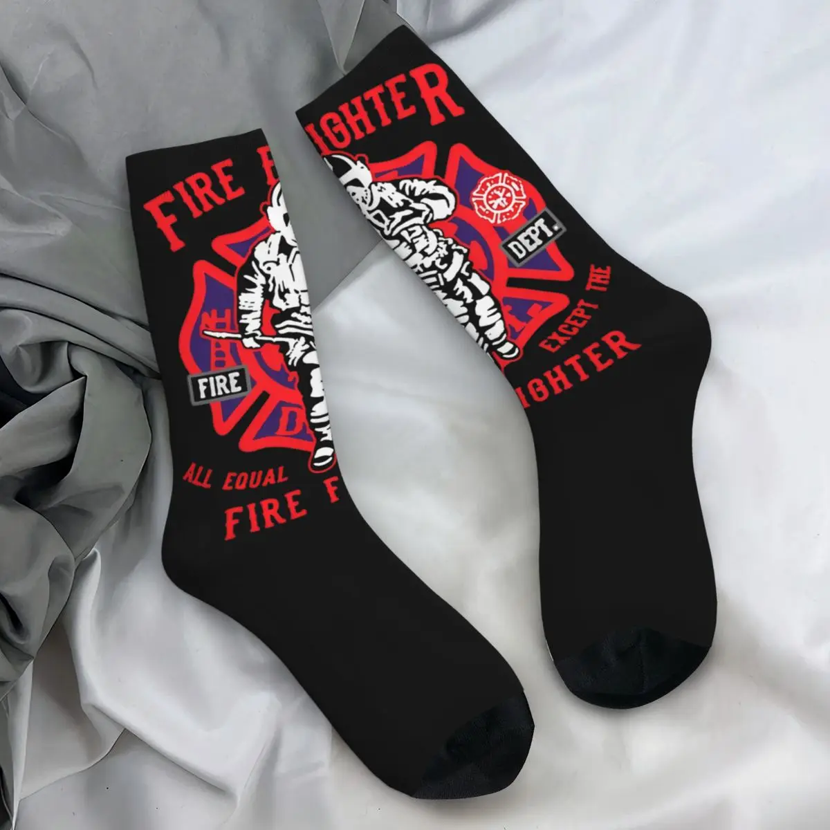 Firefighter Department Logo Socks Autumn Stockings Trendy Unisex Men Soft Socks Graphic Outdoor Sports Non Slip Socks