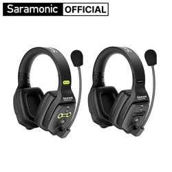 Saramonic WiTalk WT2D Full-Duplex Communication Wireless Intercom Headset System for TV Film Production Teamwork Drone Shooting