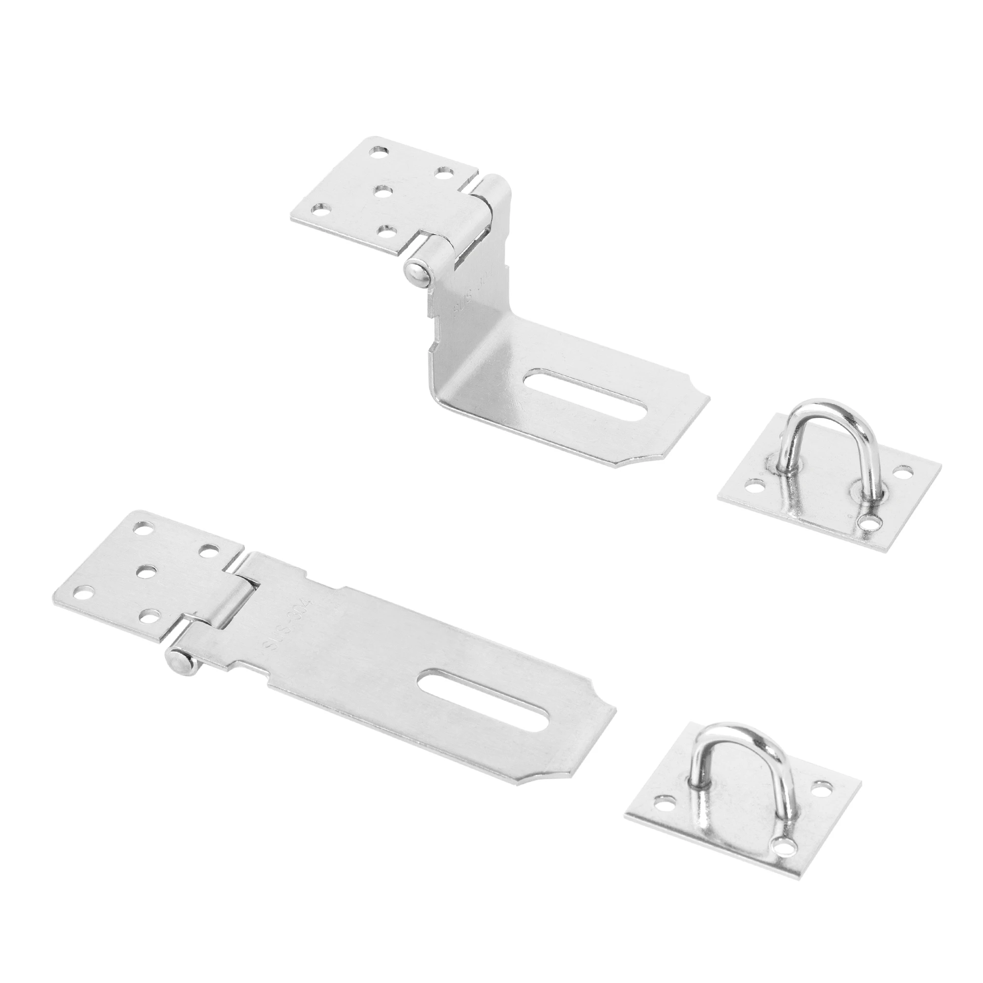 

Sliver Stainless Steel Door Hasp Metal Latch Lock Closure for Furniture Cabinet Drawer and Room Wooden Doors Security Padlock