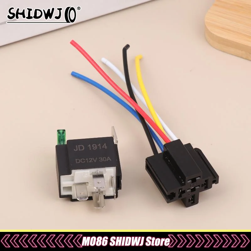 

4/5pin Waterproof 12V 30A Fuse Relay Switch With 14AWG 16 AWG Wire, 12V 4/5 Pin SPST Fuse Relay For Car Truck