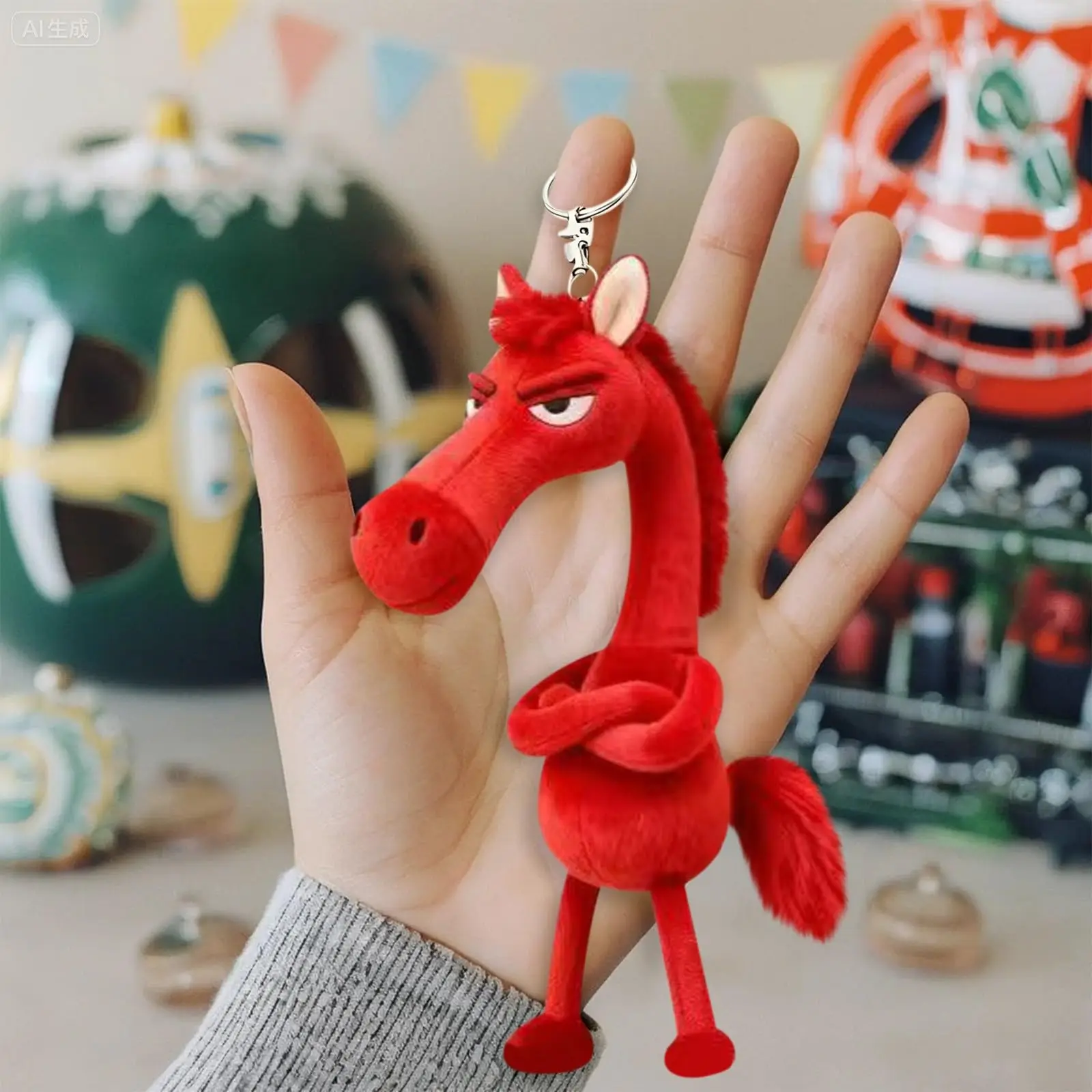 Fashion 키링 Arrogance Horse Keychain Adorable Plush Charm Cute Plush Key Ring For Backpack  Friend Car llaveros 키캡 키링