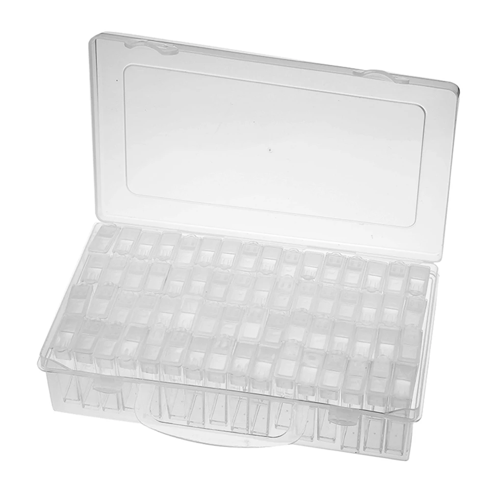 Nail Art Storage Case Rhinestones Gems Accessories Transparent Plastic Empty Container for Beads Organizer Box