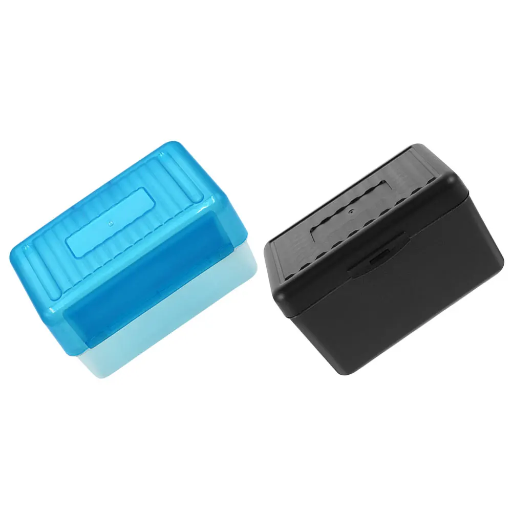 

2 Pcs Business Card Storage Box Office Organiser Desk Cards Holder Holders Container