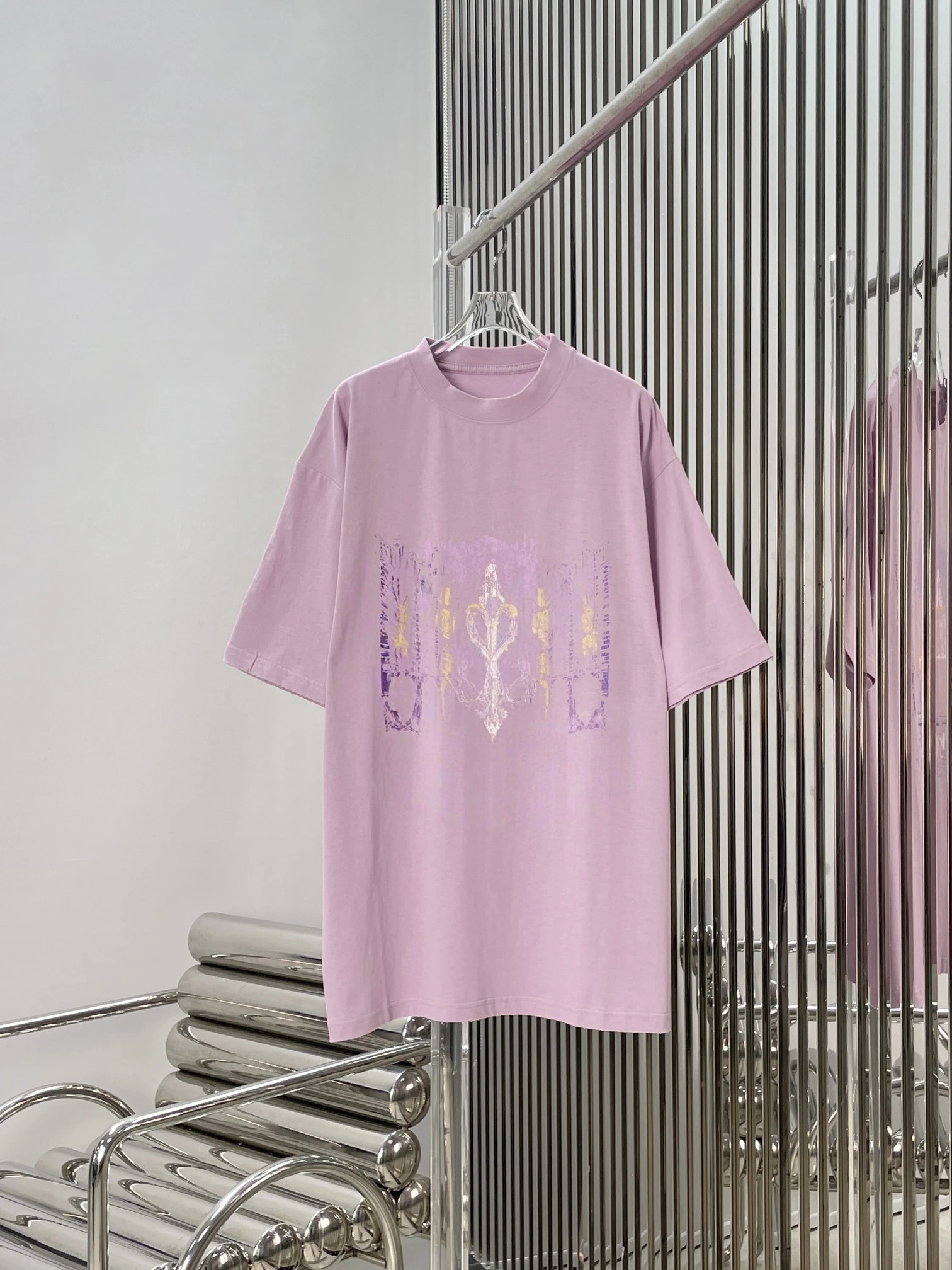 

Women's Art Print Washed Short Sleeve T-Shirt Loose Slimming Casual Versatile Cotton round Neck Regular Length Summer Top
