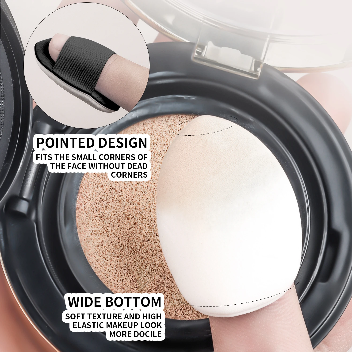 5 ชิ้น Thumb แป้งพัฟแต่งหน้าฟองน้ํานุ่มสามเหลี่ยมแป้งพัฟสําหรับ Liquid Foundation Body Cosmetic Foundation เครื่องมือความงาม