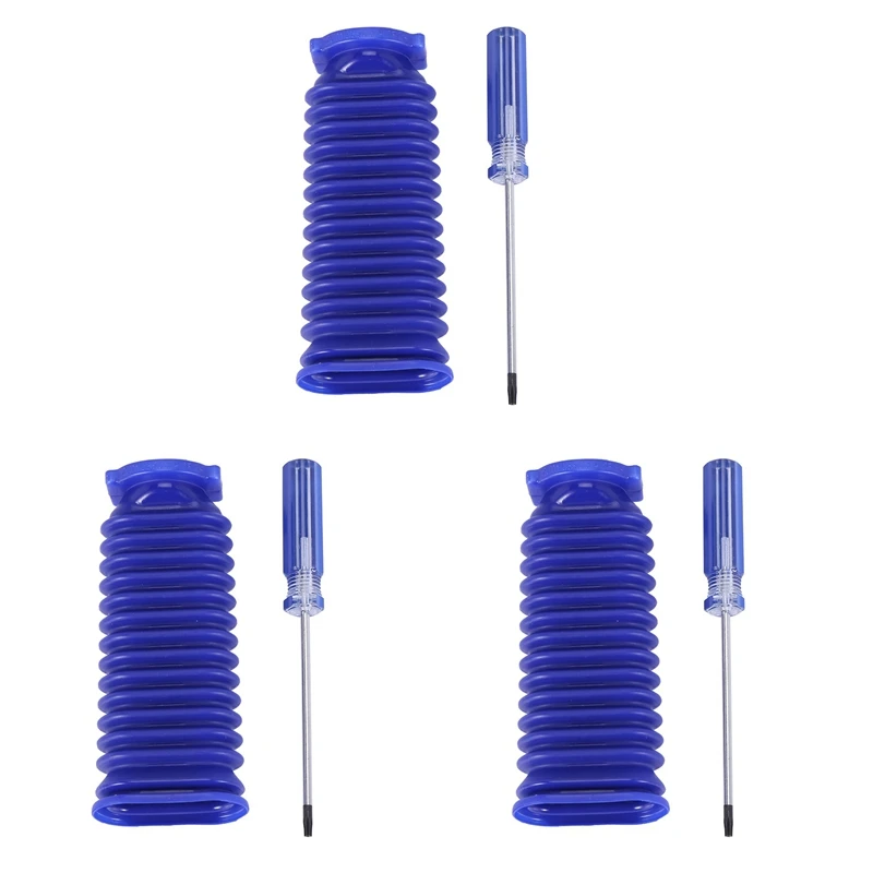 B82B-3X For Dyson V6 V7 V8 V10 V11 Soft Velvet Roller Suction Blue Hose Replacement For Home Cleaning Vacuum Cleaner