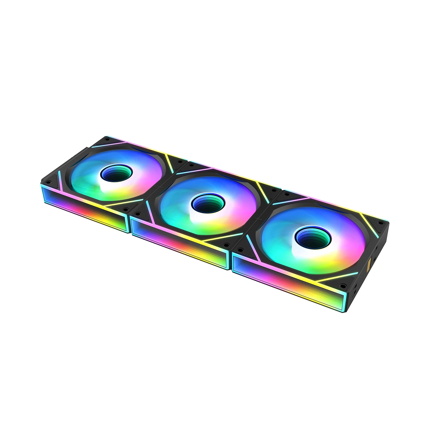 ICE Whale WX-2 와이어 스플라이싱 PC 케이스 쿨링 팬 ARGB 미러 사이클 조명 효과 600-1800RPM PWM 수냉 360mm 쿨러 팬