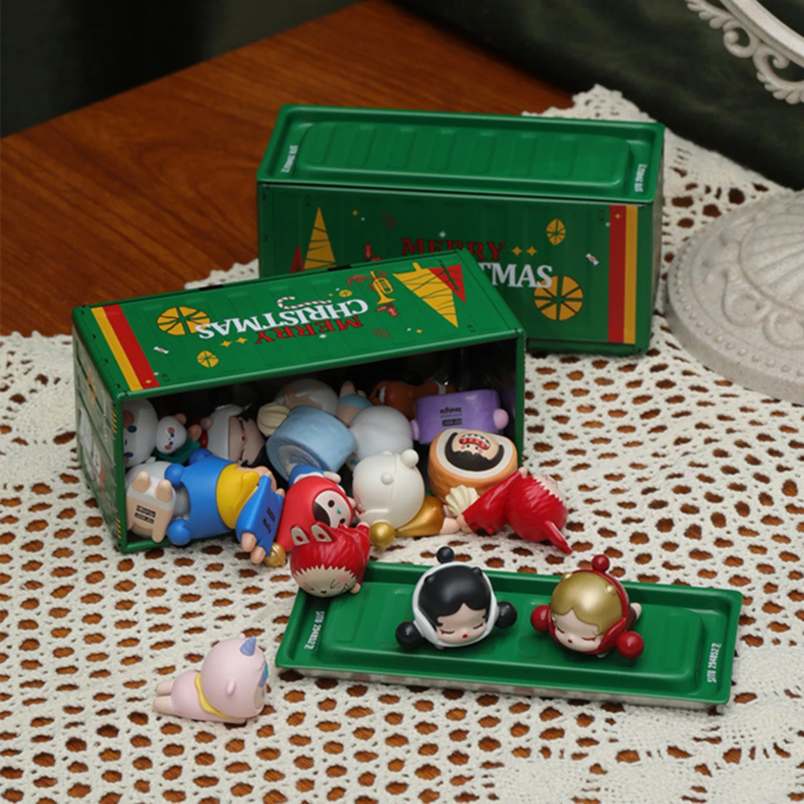 Mini Iron Storage Box Miniature Storage Display Box Desktop Mini Container Model Creative Decoration Collect Small Items Gifts