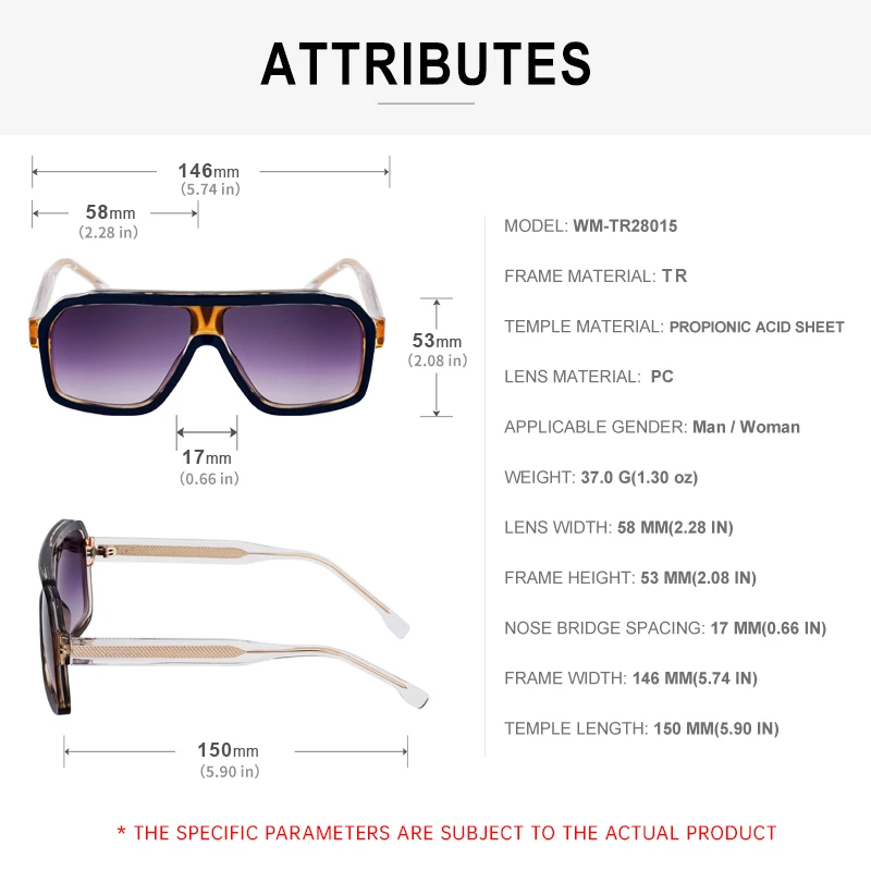 2026 Modische Quadratische Großrahmen-Sonnenbrille für Herren und Damen Luxusmarke Retro Übergroße Shield-Brille für Männer Outdoor-Fahrbrillen – Detail 11