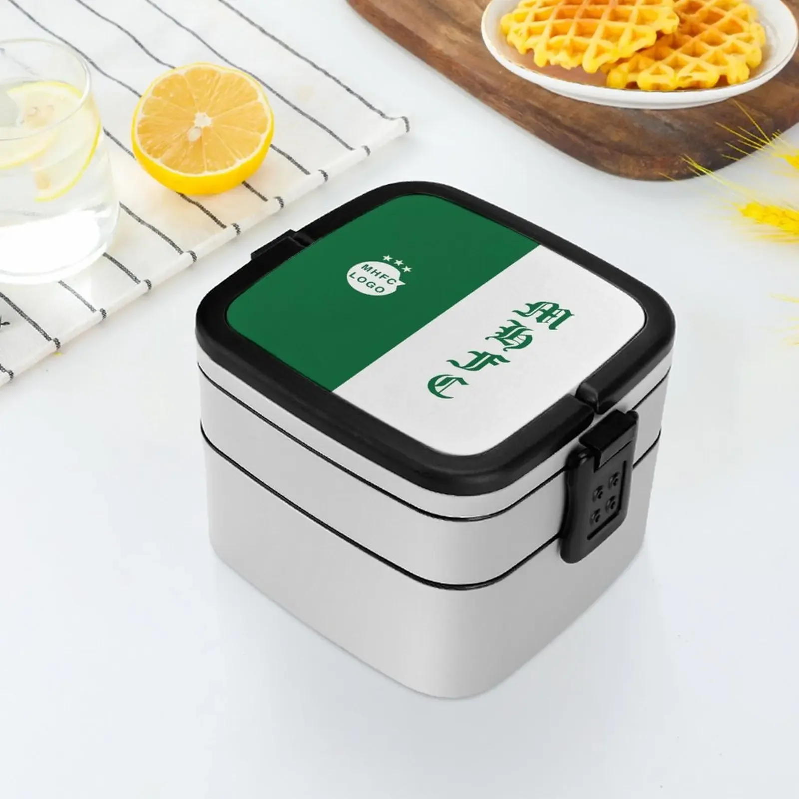 Israel Maccabi Haifa F.c Mhfc Kampioen Dubbele Laag Draagbare Lunchbox Met Lepel Magnetron Lunchbox Voedselopslagcontainer