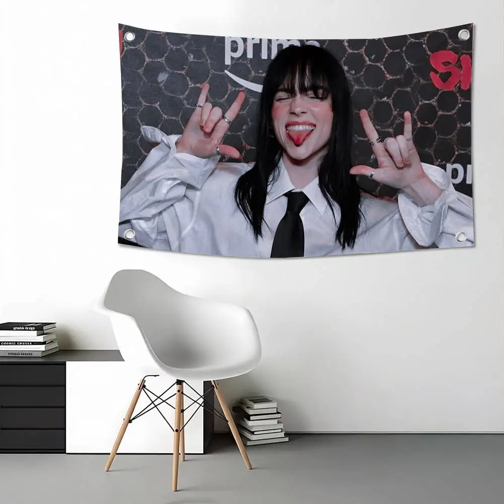 Fashion B-Billies E-Eilishs  Flags for Bedrooms Home Decor Items Outdoor Decors Garage Decoration Flaga