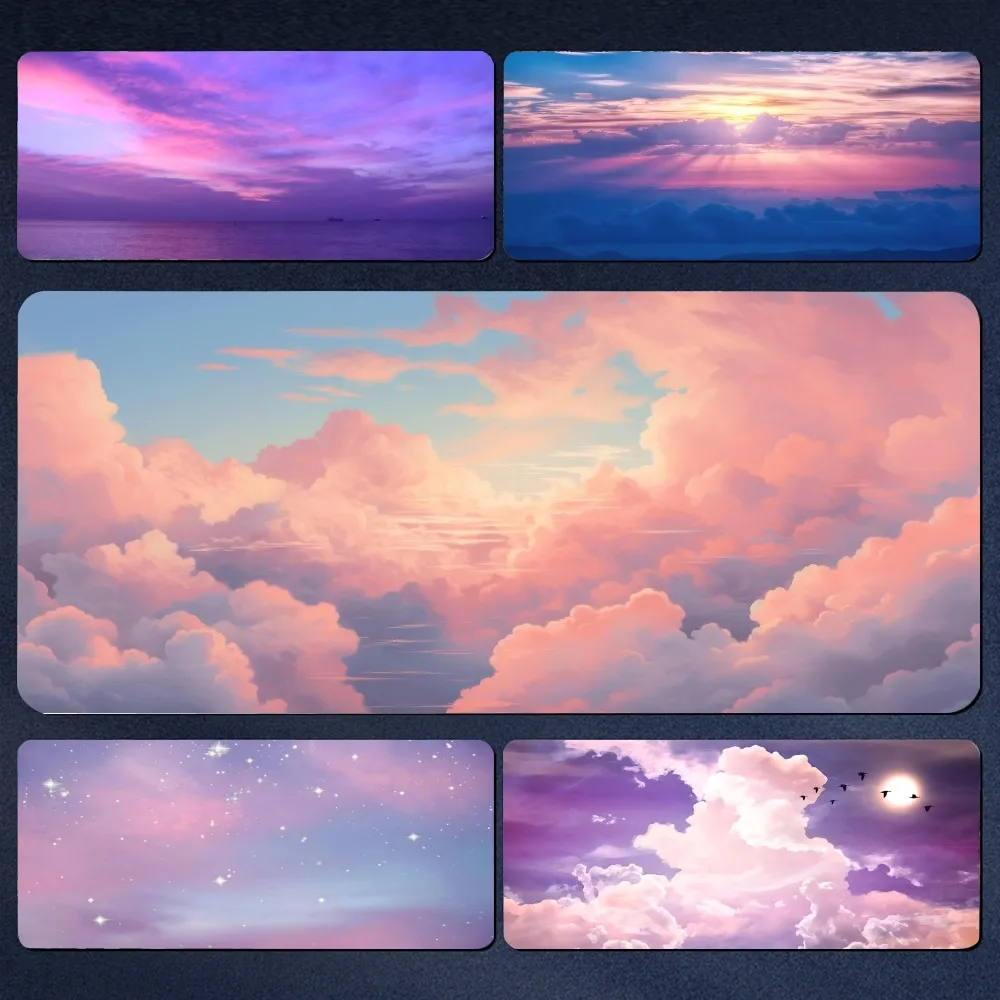 

Pink Anime Aesthetic Sky Mousepad Large Gaming Mouse Pad LockEdge Thickened Computer Keyboard Table Desk Mat