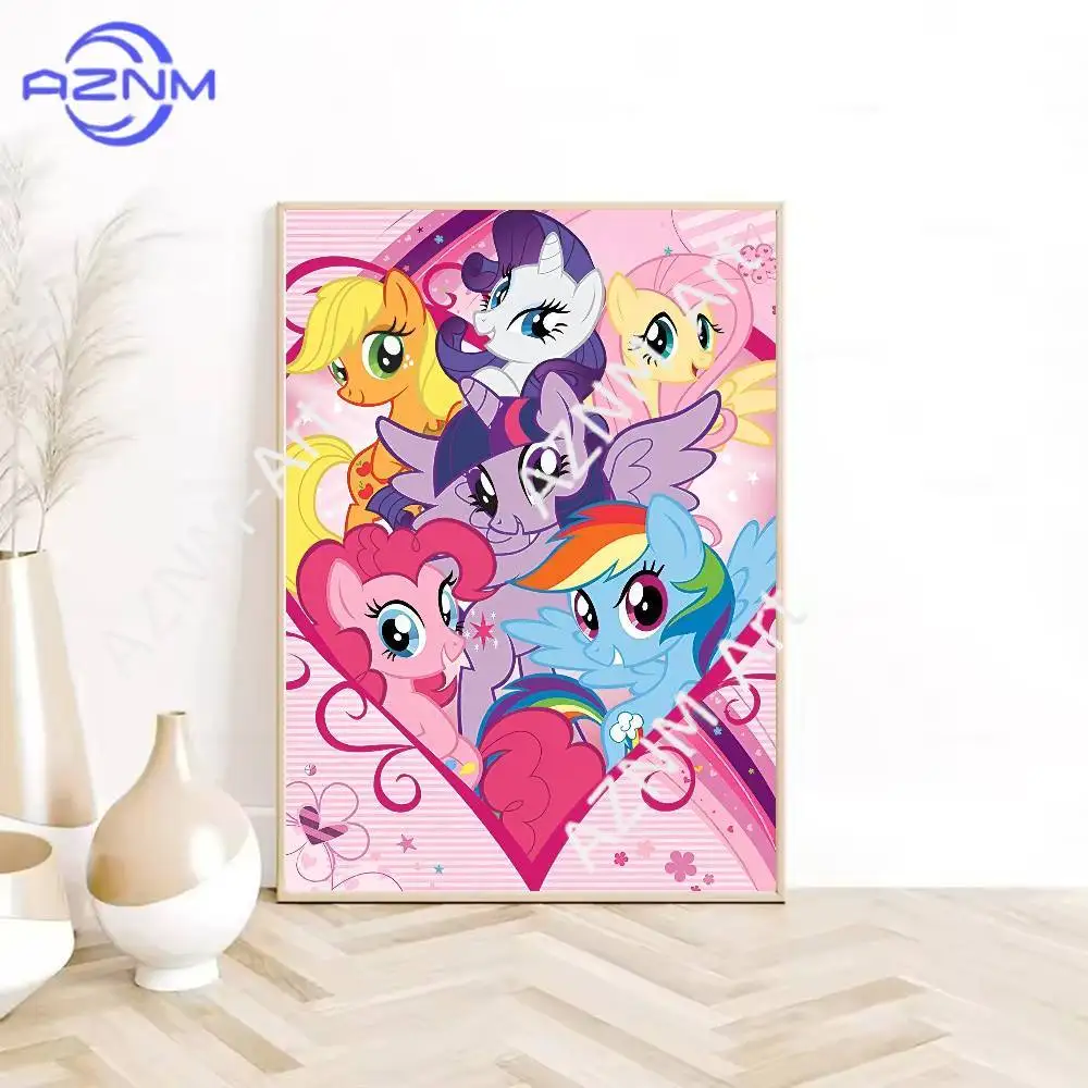 1pc Cartoon M-My L-Little Pony Poster HD Sticky Wall Home Living Room Bedroom Dorm Bar Aesthetic Decoration