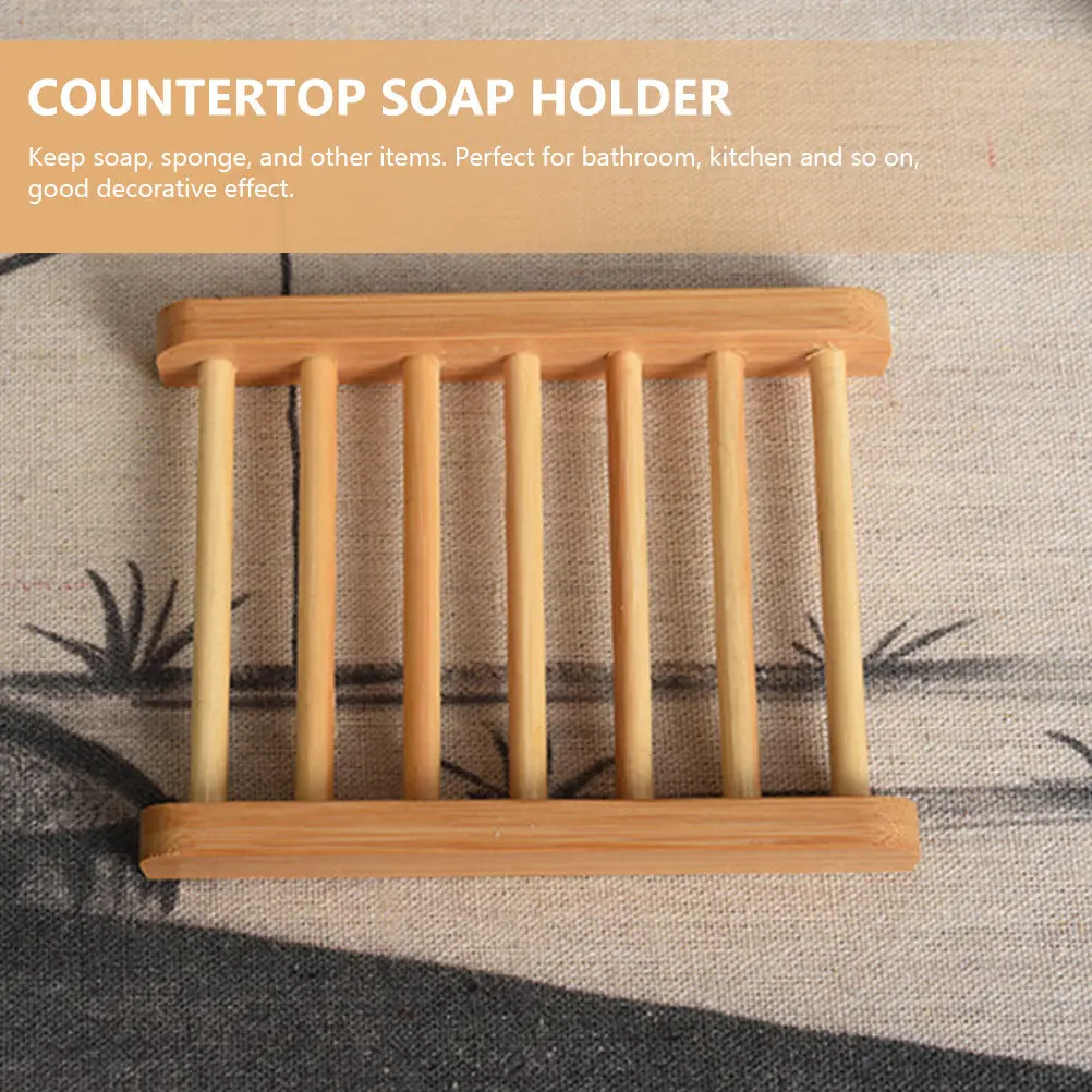 Wooden Soap Dish Eco Friendly Bar Soap Rack with Natural Wood Grain Texture Non Slip Drainage Surface Shower Sink Use