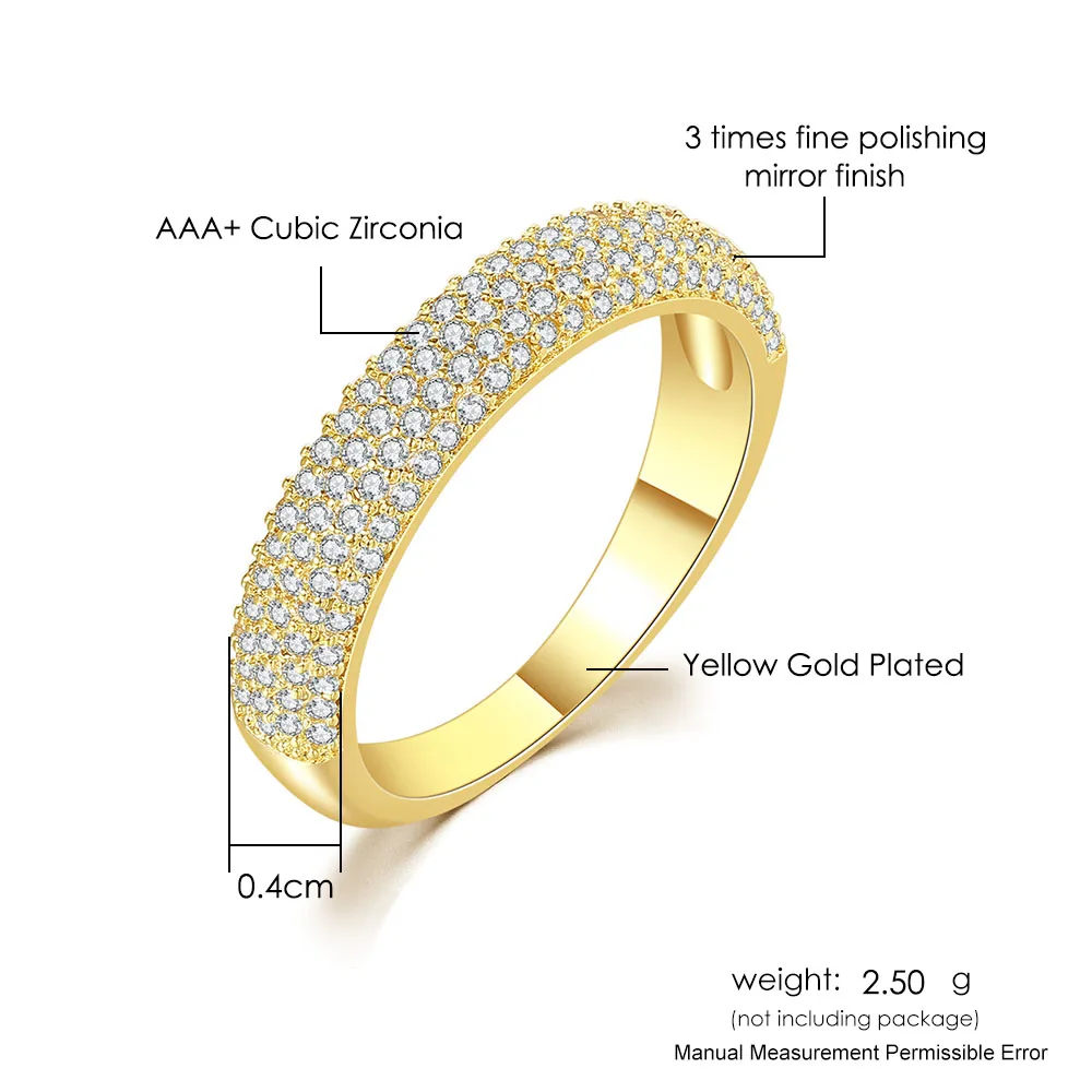 Vintage Gold Color Ring for Women Men Trend Stacking Crystal Ring Fashion Accessories Micro-inlaid Zircon Jewelry Wholesale R731