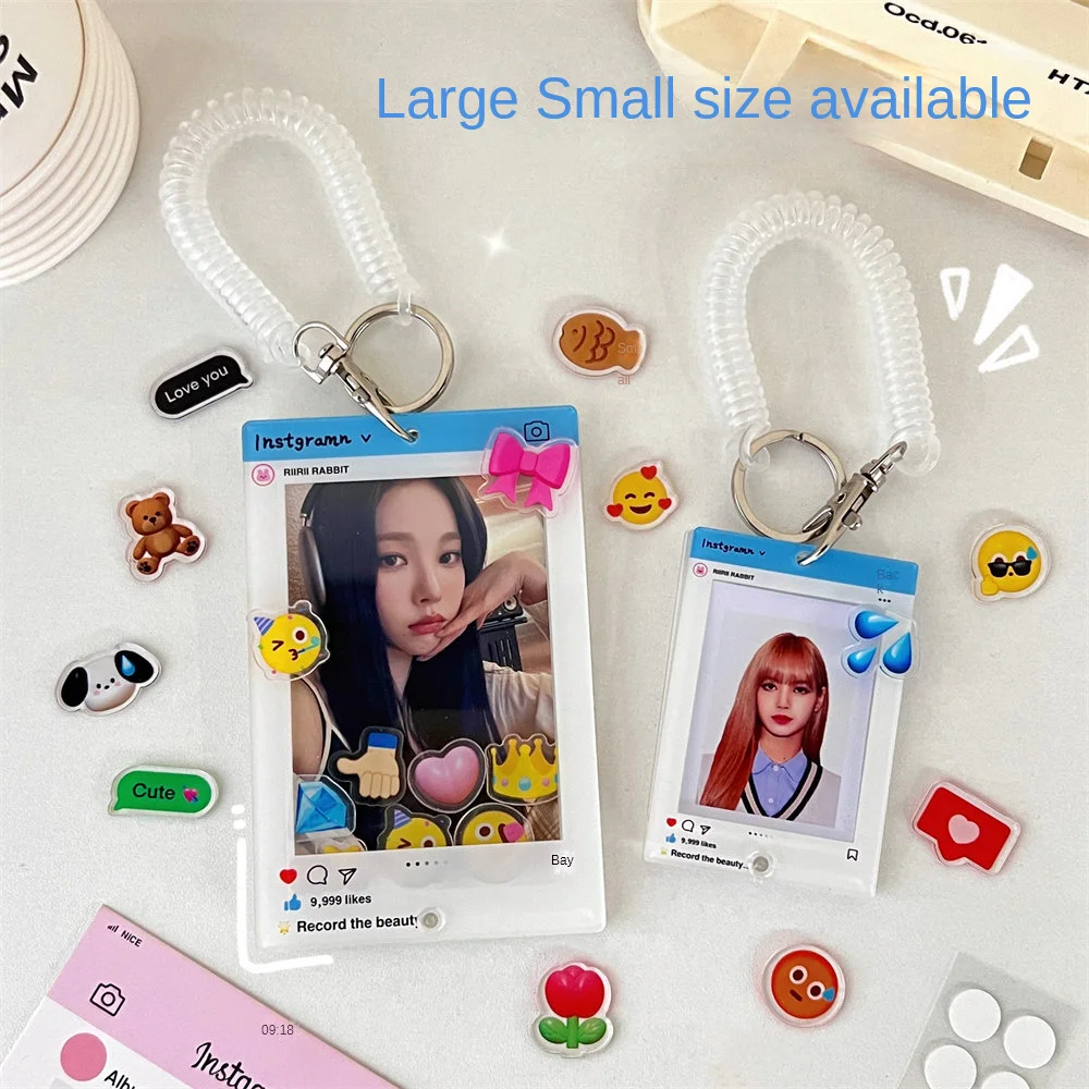 Hoge Schoonheid Ins Fotolijst Acryl Staande Merk Sleutelhanger Love Bean Small Card Shake Muziekkaart Case