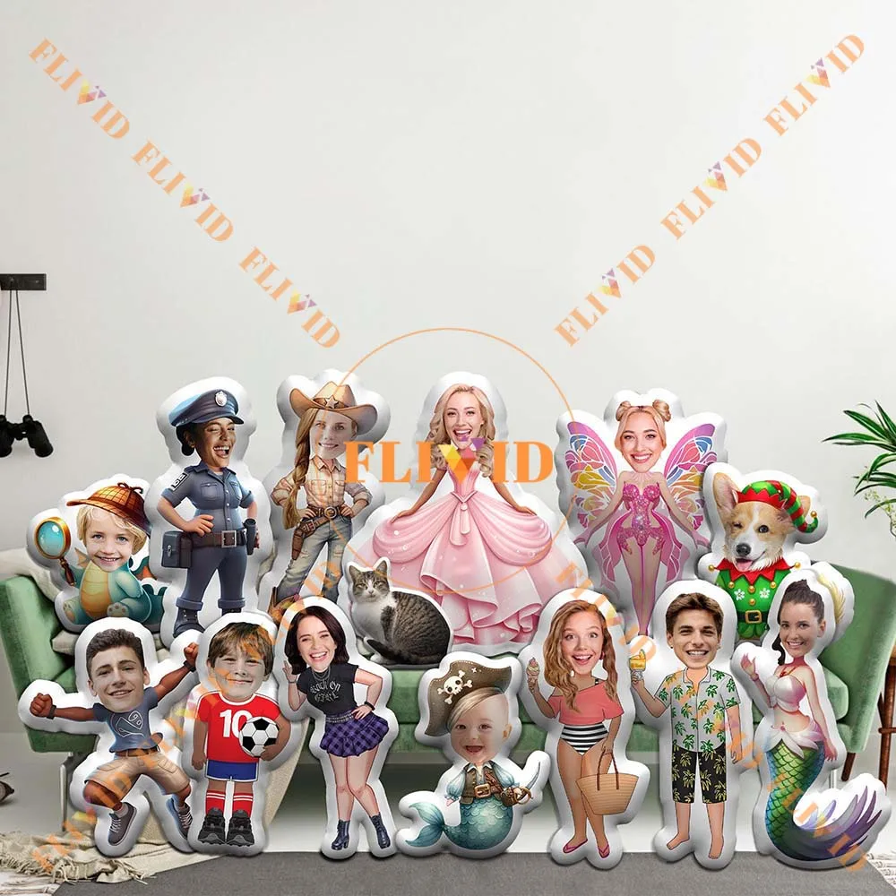 

Custom 3D Portrait Photo Double Sided Throw Pillow,Personalized Printed Throw Pillow ,Funny Cushion Home Decor Gift