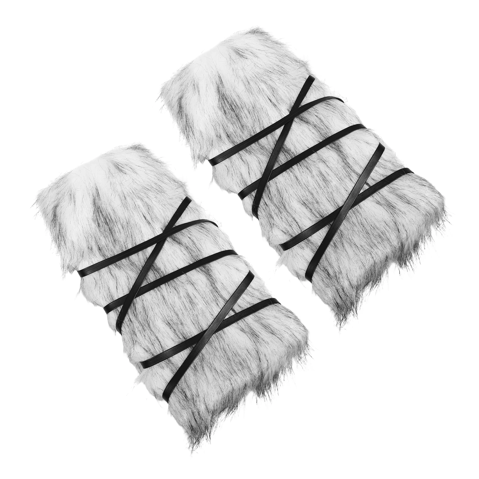 

1 Pair 40/30cm Viking Leg Warmer Fluffy Furry Leg Wrap Warmers For Medieval Viking Boot Covers Costume Accessories For Cosplay