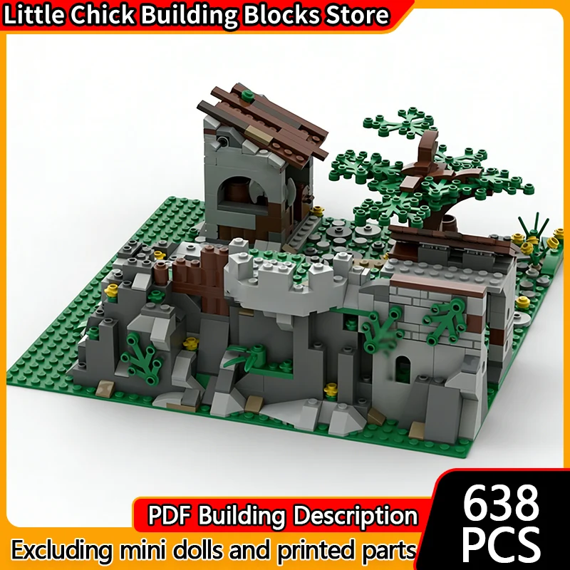 

Medieval Castle Model MOC Building Bricks Cave And Supply Station Modular Technology Children Holiday Gifts Assemble Toys Suit