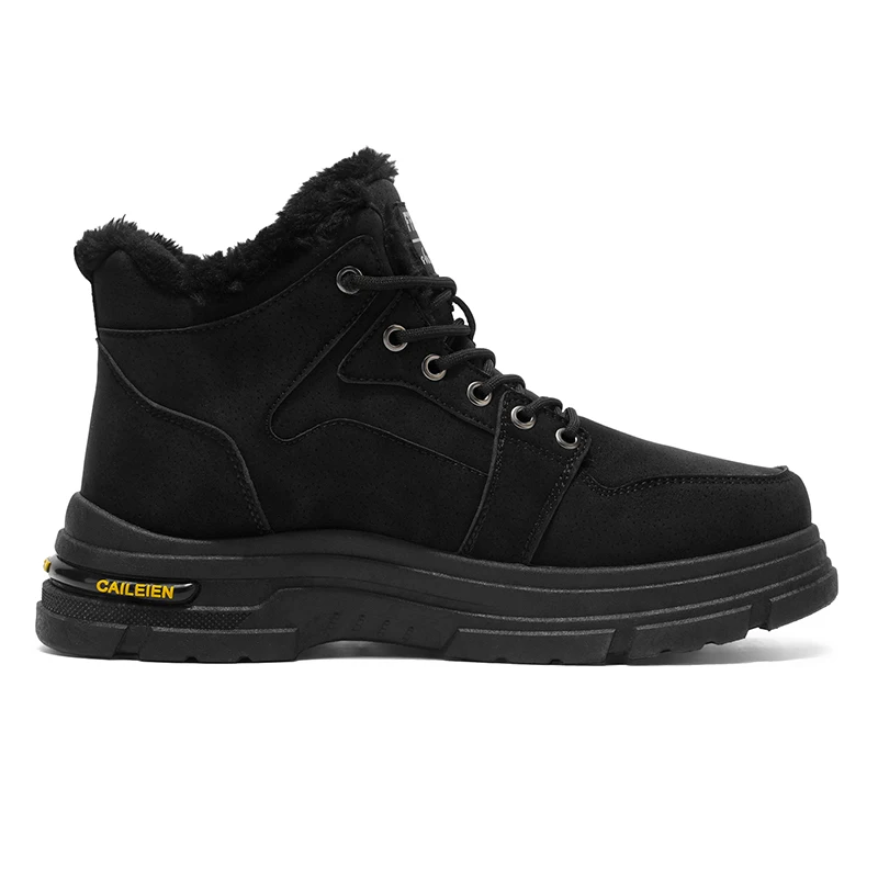 أحذية الثلوج الرجالية أحذية العمل في الهواء الطلق المضادة للانزلاق أحذية الطقس البارد خفيفة الوزن ونعل سميك للمشي لمسافات طويلة لفصل الشتاء