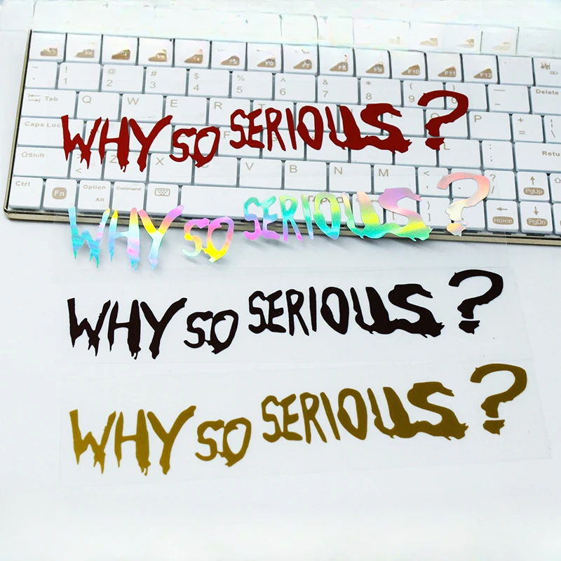 

Наклейки для мотоциклов WHY SO SERIOUS, водонепроницаемые виниловые наклейки для мотоцикла, передний обтекатель топливного бака, боковые обтекатели, украшение для шлема