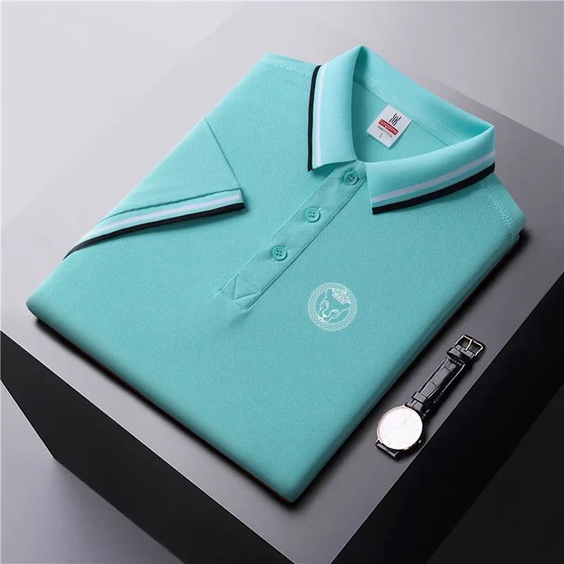 Męskie koszulki polo GOLF 2024 nowe letnie topy z krótkim rękawem Streetwear szybkoschnąca codzienna odzież golfowa oddychająca odzież sportowa do