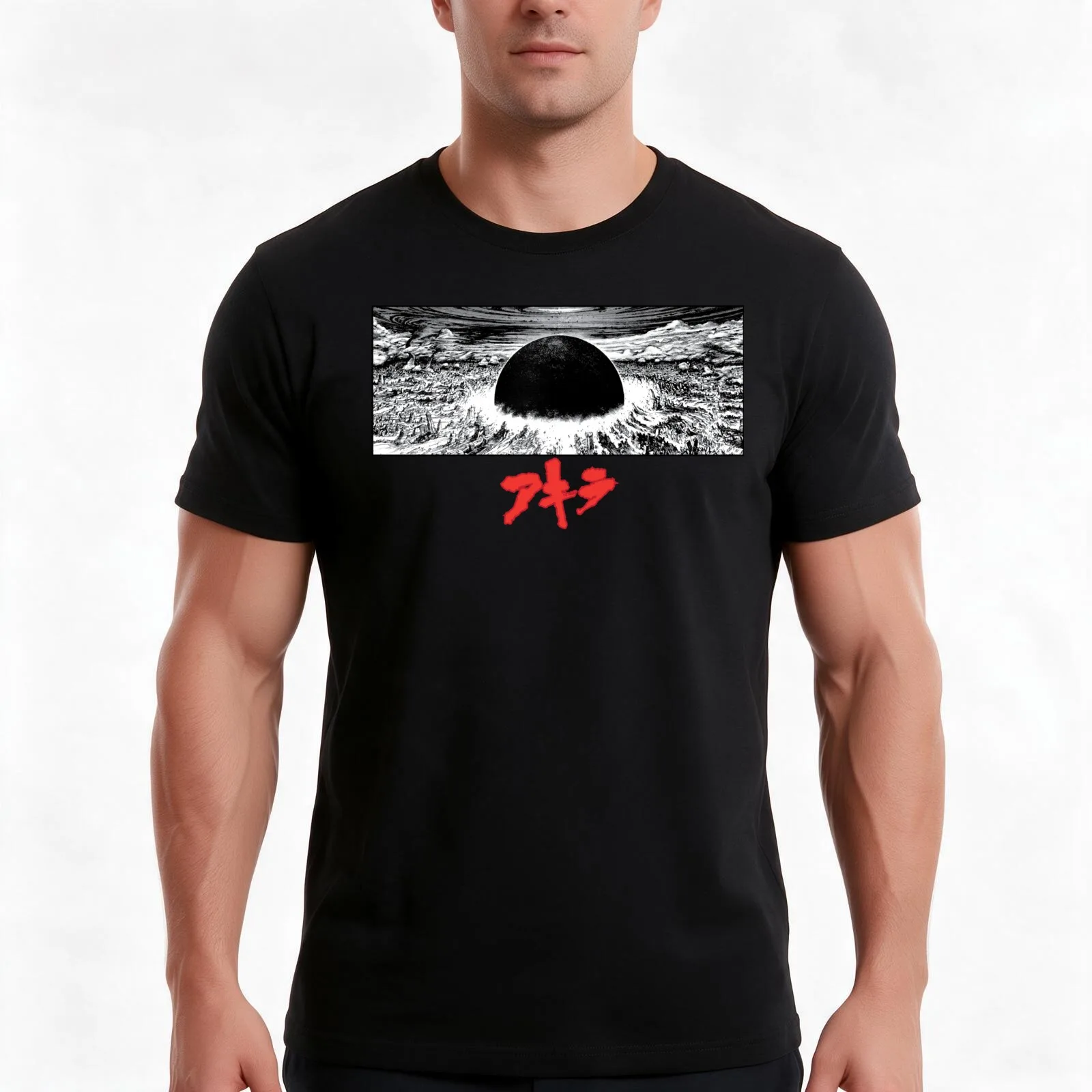 Neo Tokyo Explosion T-Shirt, Summer Casual Cotton Tee, Oversized Streetwear Tops, Vintage Graphic Print, Loose Fit Short Sleeve