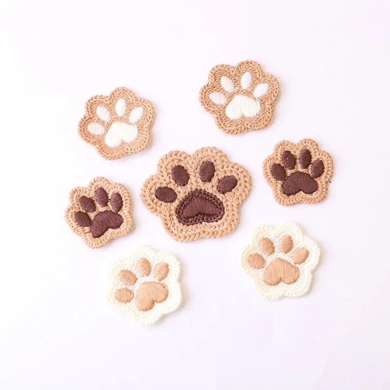 5pcs Cartoon Bear Paw Decal Suitable for DIY Clothes Hats Shoes Sewing Patches Headwear Hair Ties Clips Decorative Accessories