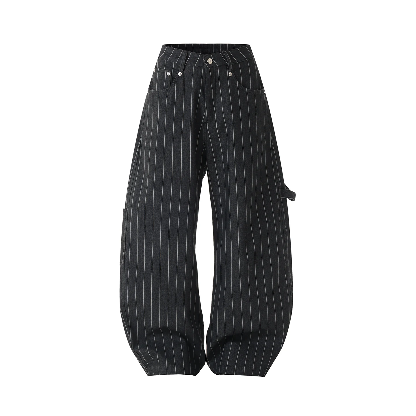 Calça Jeans Americana Retrô de Perna Larga com tras, sex, Sensação Premium, Corte Sutilmente Curvado, Calça Longa, Ten...