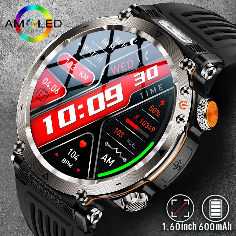 

Новые спортивные умные часы для мужчин, 1,7 дюйма, 600 мАч, аккумулятор, IP68, водонепроницаемые часы, BT-вызовы со светодиодным фонариком, умные часы