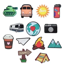 Hot Sale PVC Shoe Charms for Crocs Accessories Camping Badge Sandals Buckle Kids Pins Men Decoration Jeans X-mas Gift