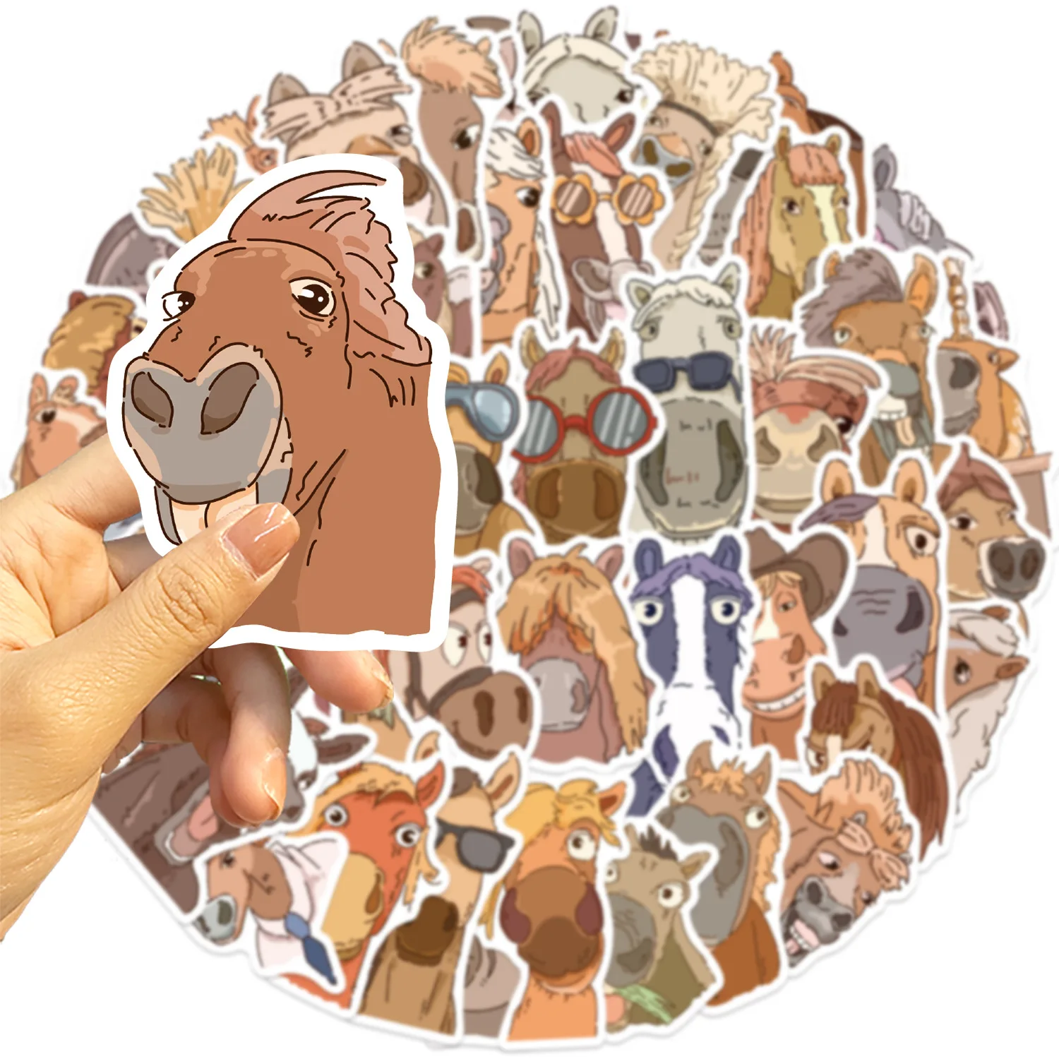 10/50PCS Pferd Cartoon Aufkleber Lustige Tier Meme Graffiti Dekoration DIY Spielzeug Kühlschrank Laptop Gitarre Auto Fahrrad Skateboard abziehbilder