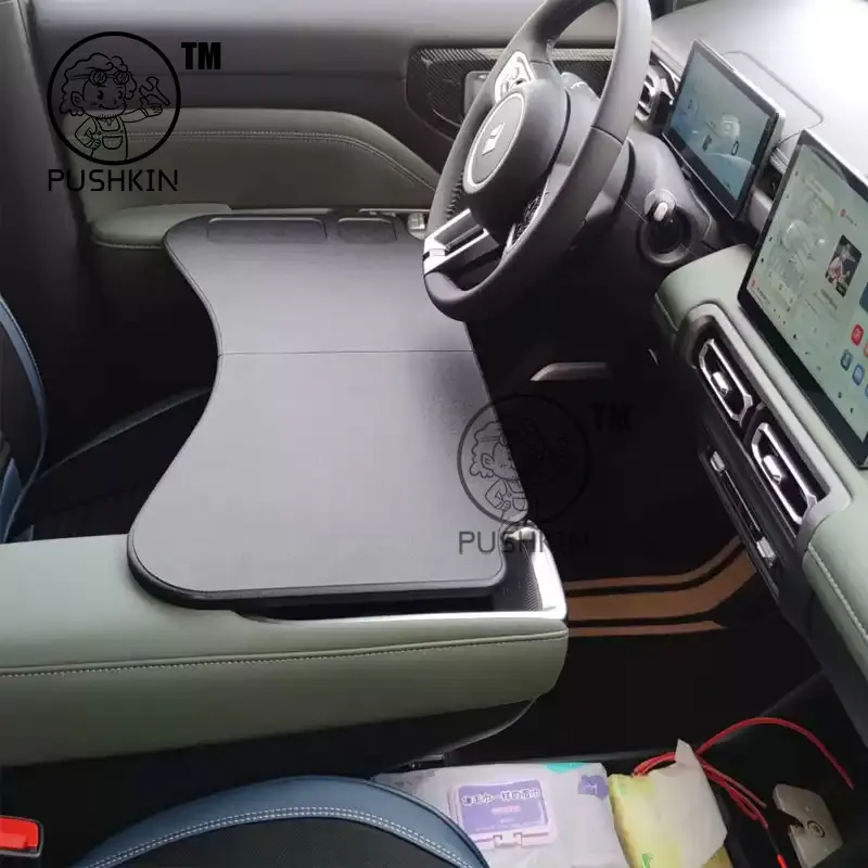 For Chevrolet Spark EUV Baojun Yep Plus 2025 2026 Vehicle mounted folding desk Car Foldable Travel Tray for Eating Foldable