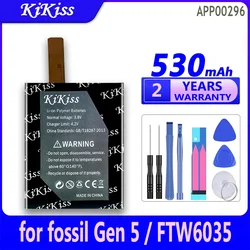 530mAh KiKiss Powerful Battery APP00296 for fossil Gen 5 Gen5/for Julianna HR FTW6035