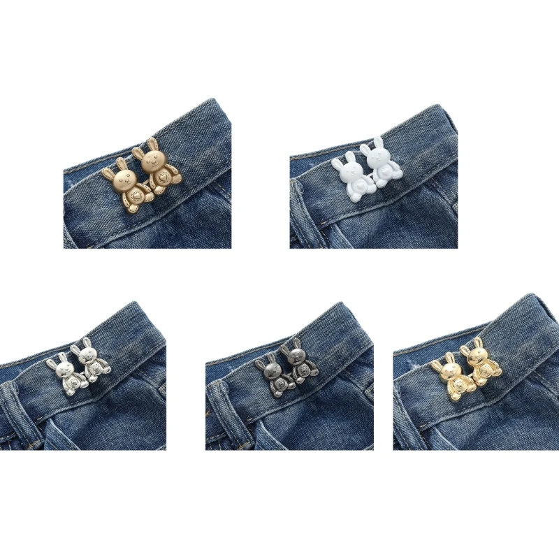 

Instant Button Jean Button Rabbit Pant Pin Jean Button Pins Adjustable Waist Buckle Tighten Waist Button Pin No Sew